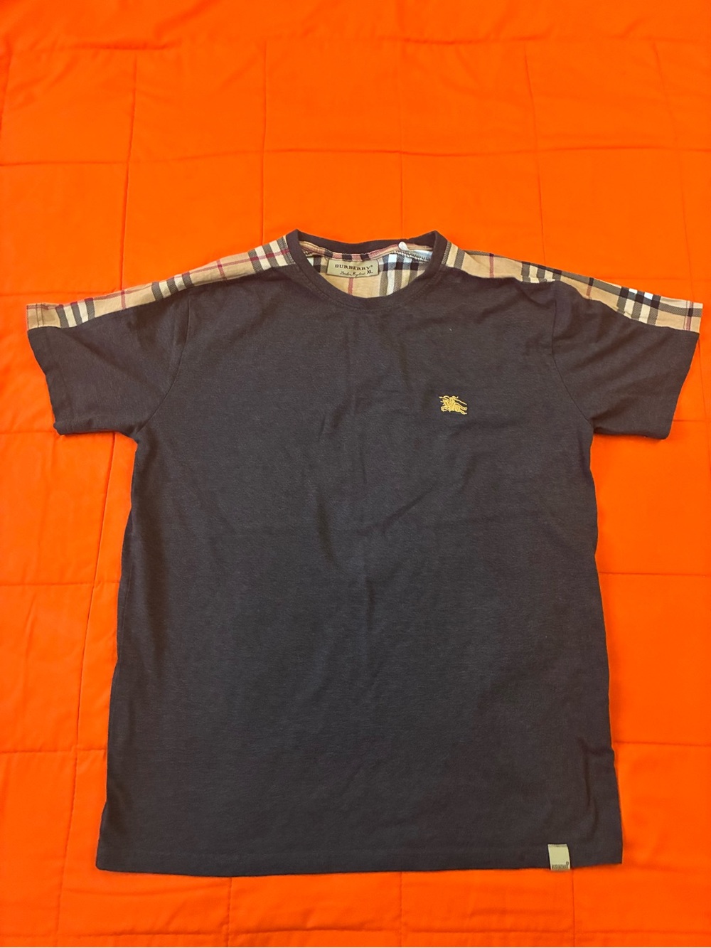 Burberry London T-Shirt Mens XL Slim Fit Black Short Sleeve Nova Check Logo